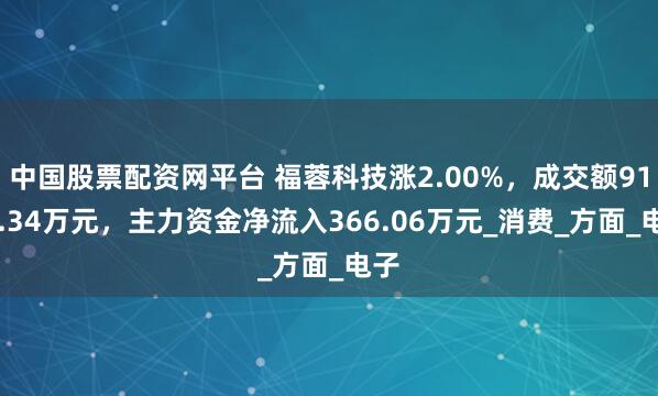 中国股票配资网平台 福蓉科技涨2.00%，成交额9158.34万元，主力资金净流入366.06万元_消费_方面_电子